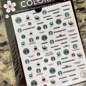Starbucks Logo Nail Decals in Green and Black